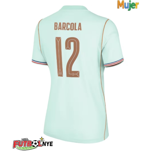 Camiseta Francia Bradley Barcola #12 Visitante Equipación para mujer Mundial 2026 manga corta